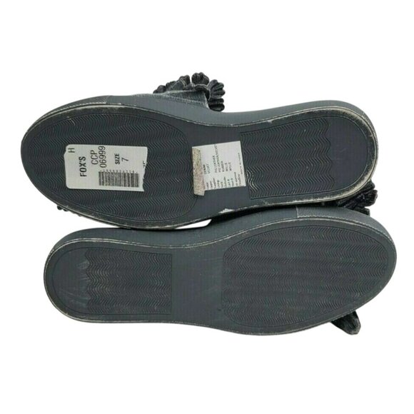 Vtg Cecelia New York Willow Slide Sandals 7 Gray Denim Velvet Oversized Floral - Picture 6 of 6